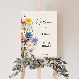 Wildflowers Bridal shower Welcome Foam Board
