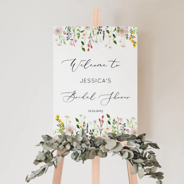 Wildflowers bridal shower foam board Zazzle