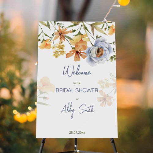Wildflowers bridal shower welcome sign