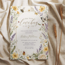 Wildflowers Bugs Watercolor Baby Shower