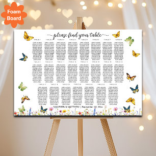 Wildflowers Butterflies 23 Tables Wedding Seating Foam Board
