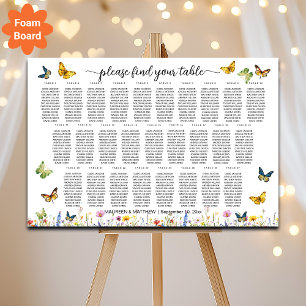 Wildflowers Butterflies 27 Tables Wedding Seating Foam Board