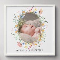 Wildflowers & Butterflies Birth Announcement