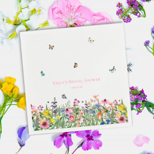 Wildflowers & Butterflies Bridal Shower Napkins