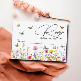 Wildflowers & Butterflies Bridal Shower RSVP Card