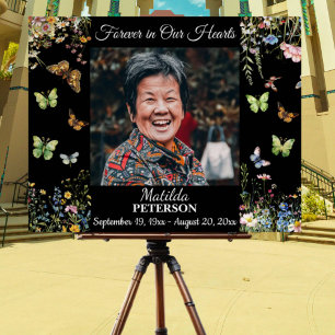 Wildflowers Butterflies Celebration Of Life  Foam Board