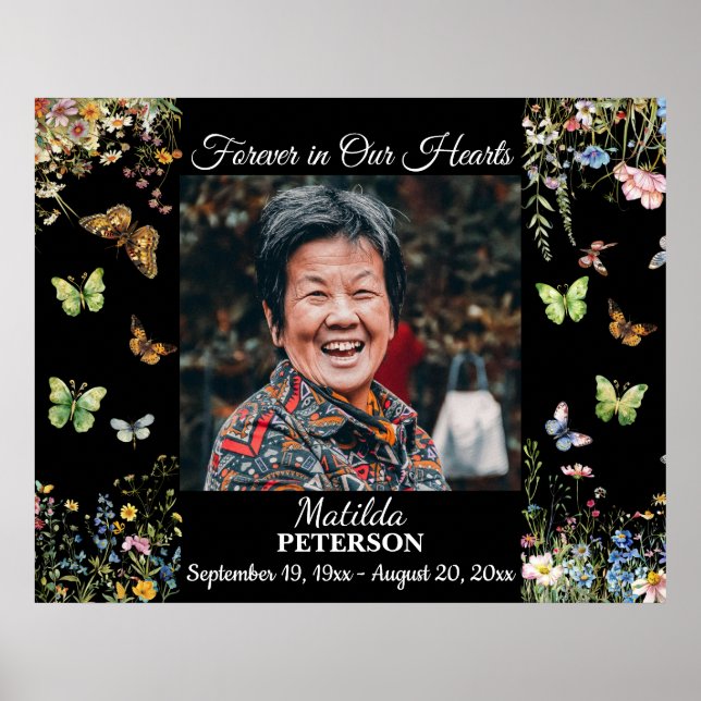 Wildflowers Butterflies Celebration Of Life  Poster (Front)