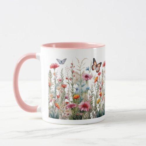 Wildflowers Butterflies Field Flowers Coffee Tea Mug