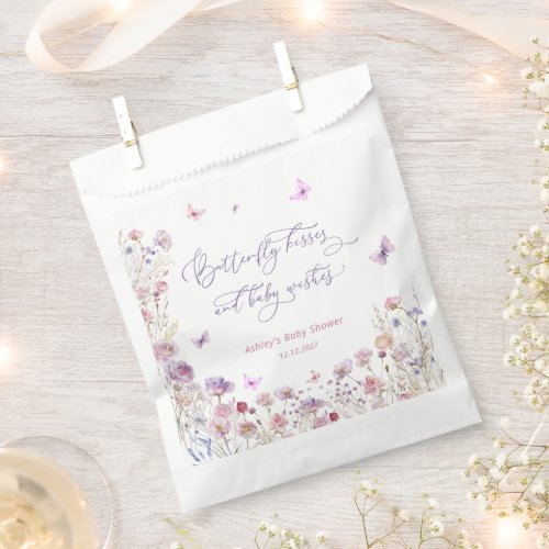 Wildflowers Butterfly Kisses Baby Shower Favor Bag