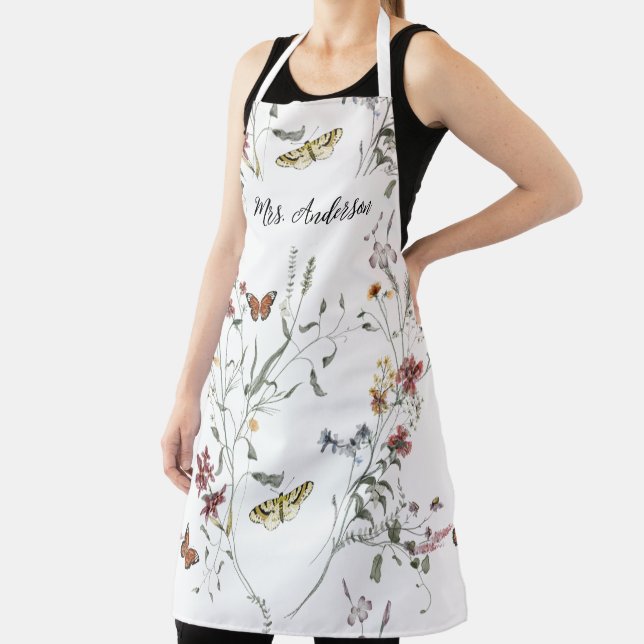 Wildflowers Butterfly Personalized Apron (Insitu)