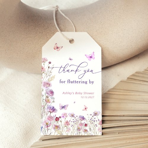 Wildflowers Butterfly Thank You For Fluttering By Gift Tags
