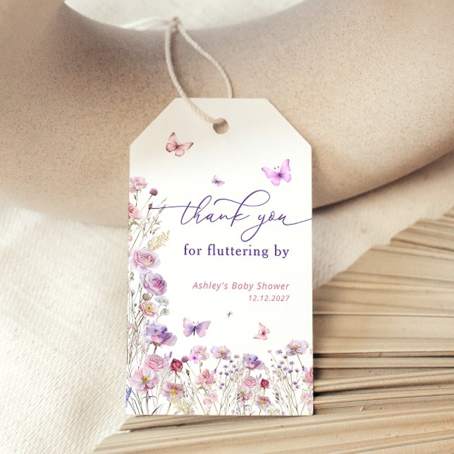 Wildflowers Butterfly Thank You For Fluttering By Gift Tags (Creator Uploaded)
