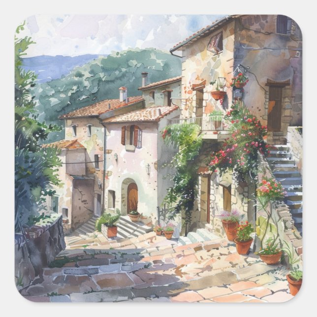 Wildflowers by a Lake Square Sticker (Front)