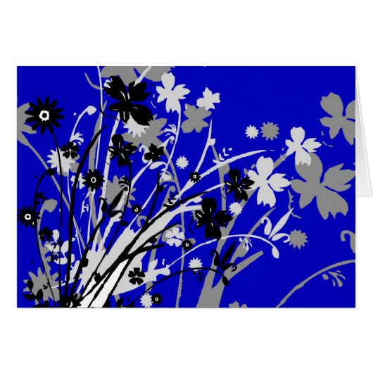 Wildflowers Card (Blue) (Front Horizontal)