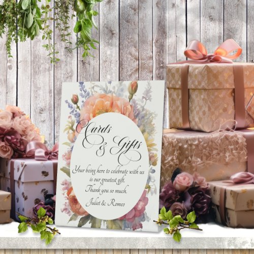 Wildflowers Cards & Gifts - Cream Pedestal Sign
