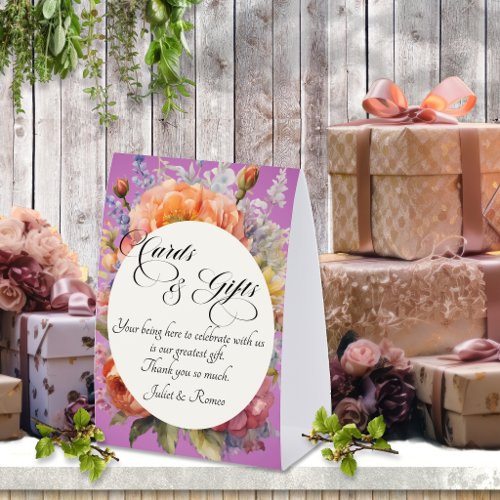 Wildflowers Cards & Gifts - Lavender Paper Table Tent