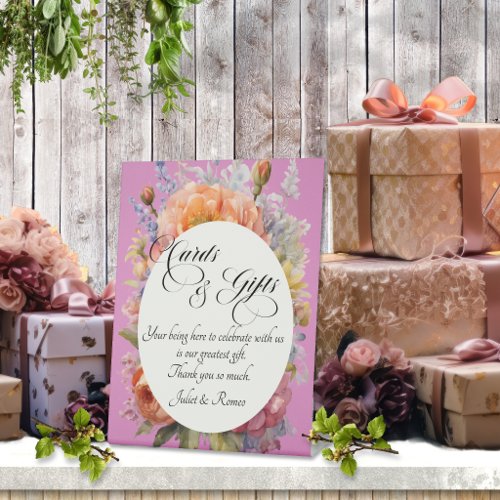Wildflowers Cards & Gifts - Rose Pink Pedestal Sign