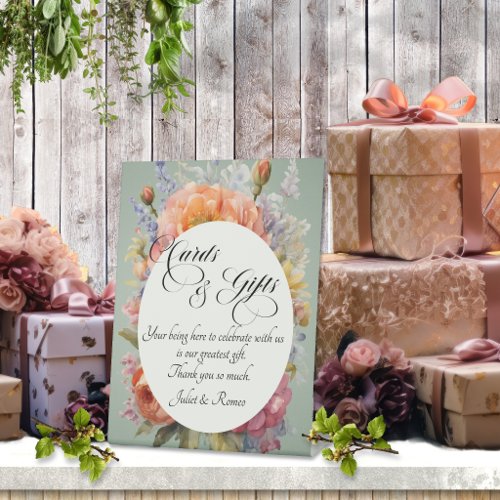 Wildflowers Cards & Gifts - Sage Pedestal Sign
