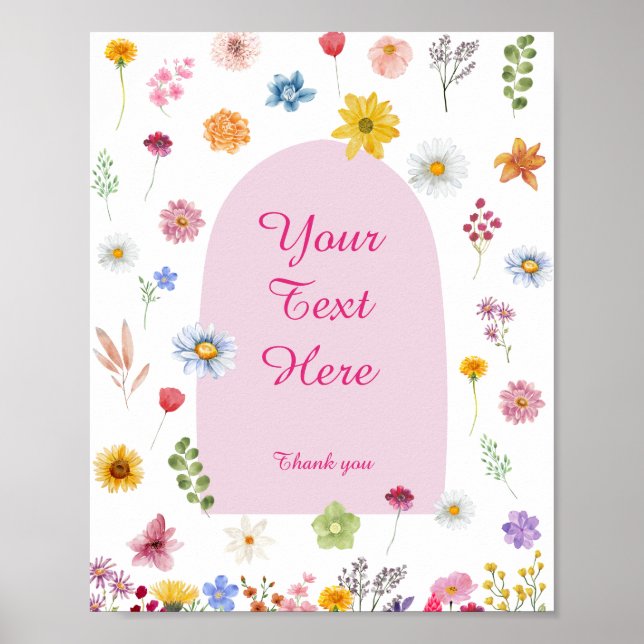 Wildflowers Cards & Gifts Sign Customizable (Front)