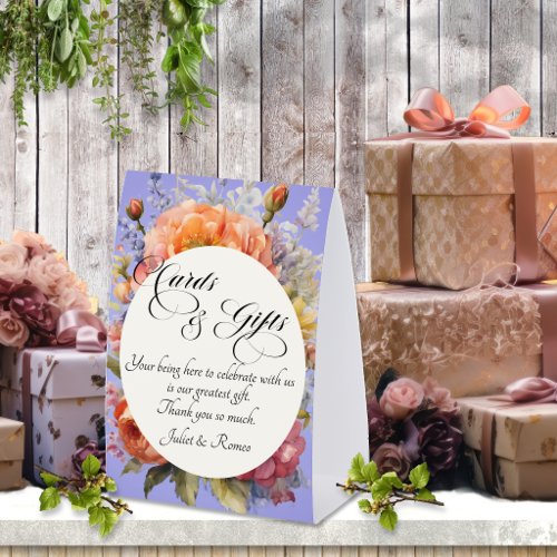 Wildflowers Cards & Gifts - Sky Blue Paper Table Tent