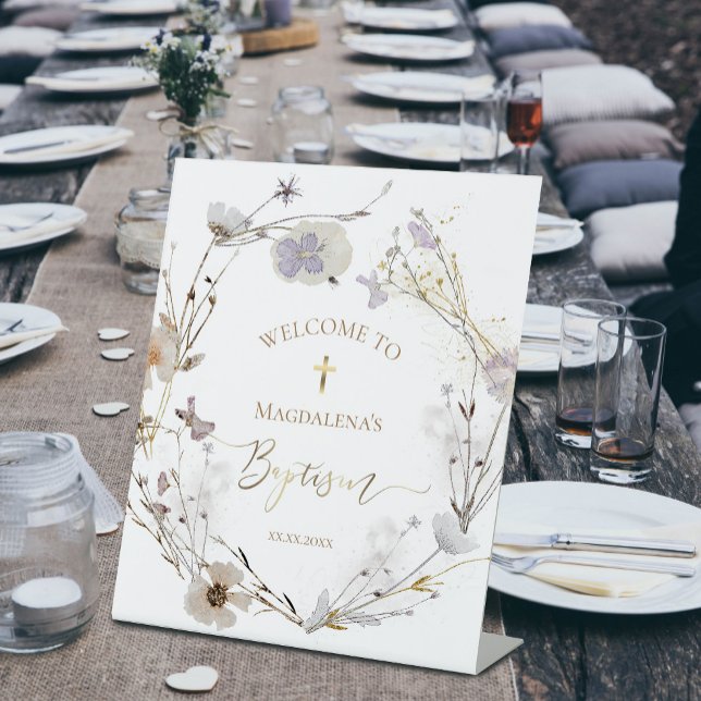 wildflowers Catholic Baptism welcome sign (Creator Uploaded)