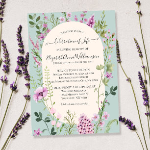 Wildflowers Celebration of Life Memorial Funeral Invitation