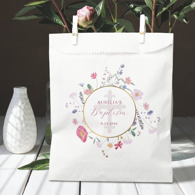 Wildflowers Circle Baptism Favor Bag (Creator Uploaded)