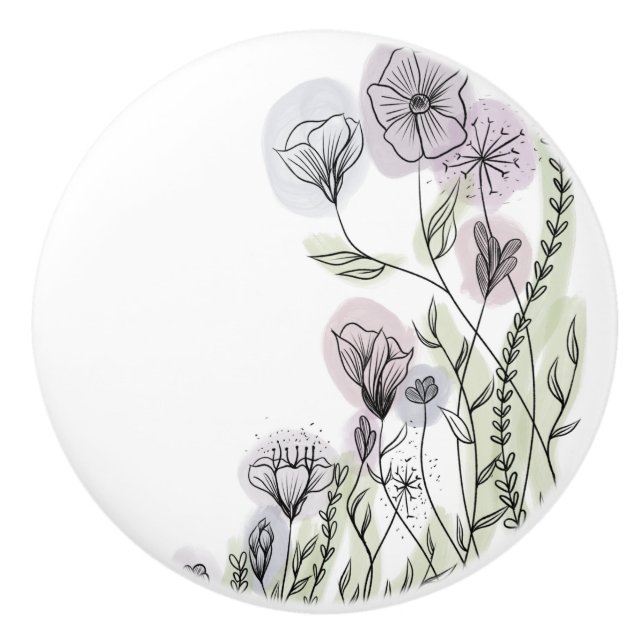 Wildflowers Classic Ceramic Knob (Front)