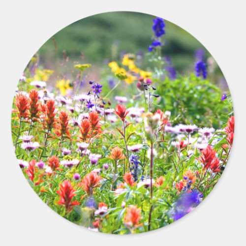 Wildflowers Classic Round Sticker