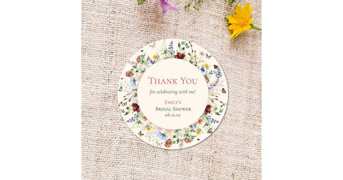 Wildflowers Classic Round Sticker | Zazzle