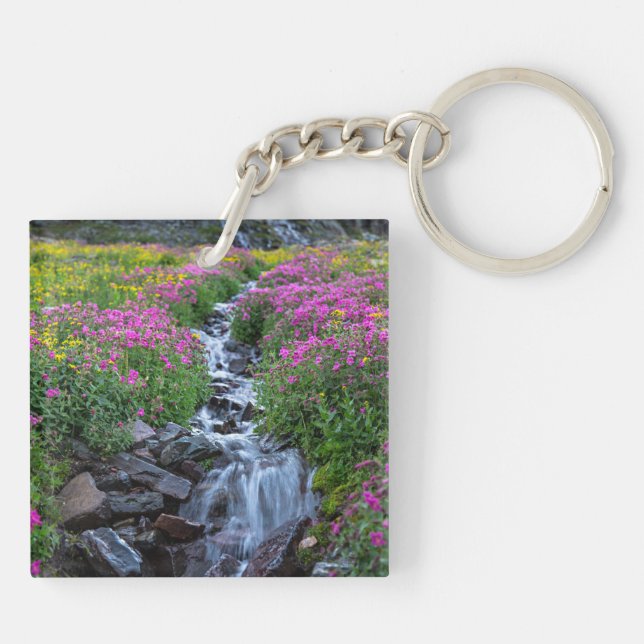Wildflowers, Clements Mountain, Montana Keychain (Back)