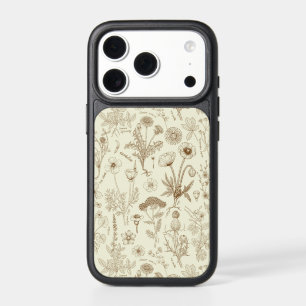 Wildflowers collage/ beige and sepia iPhone 17 pro case