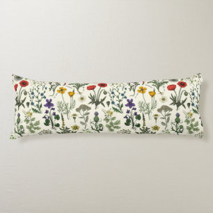 Wildflowers collage body pillow