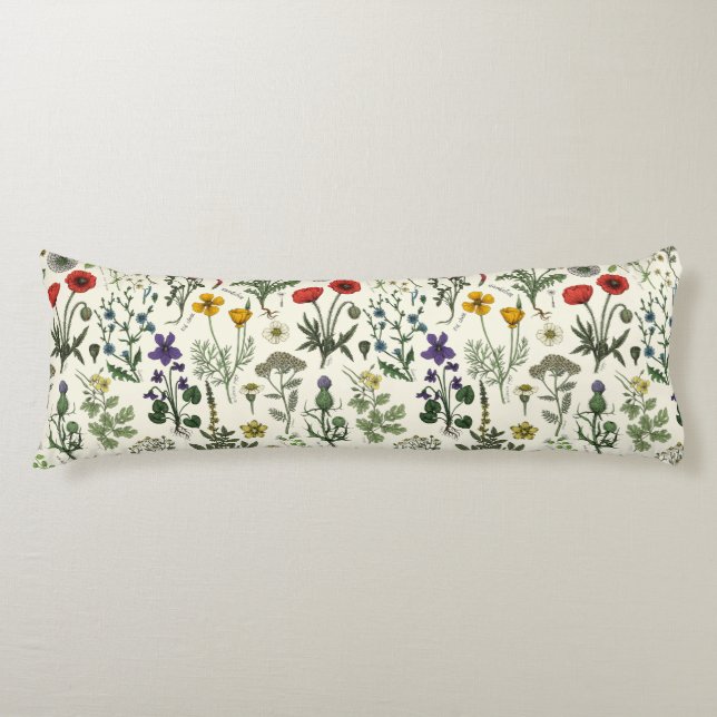 Wildflowers collage body pillow (Front)