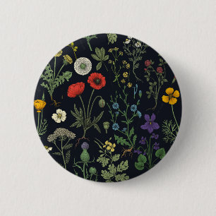 Wildflowers collage button