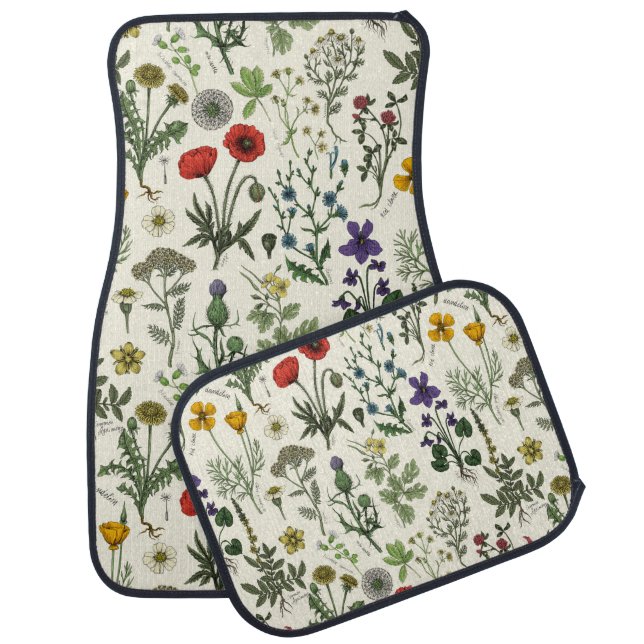 Wildflowers collage car floor mat (Set)