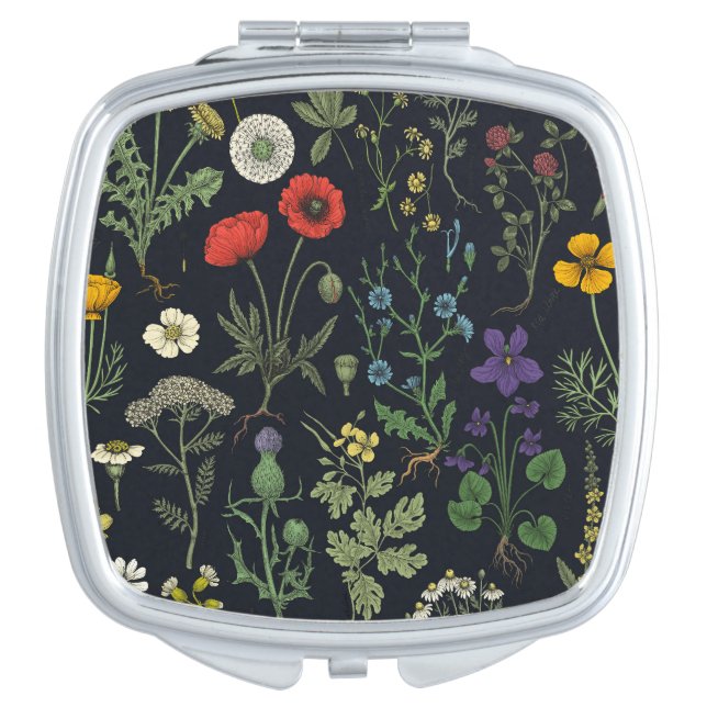 Wildflowers collage compact mirror (Front)