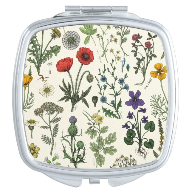Wildflowers collage compact mirror (Front)