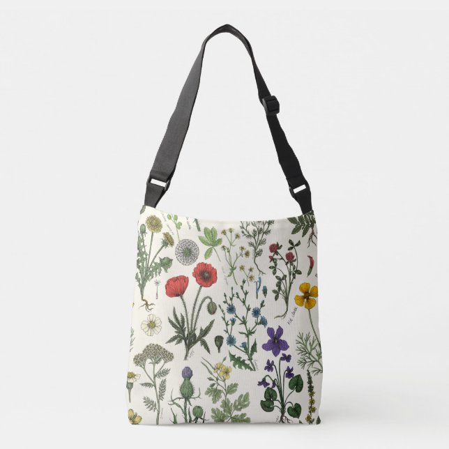 Wildflowers collage crossbody bag (Front)
