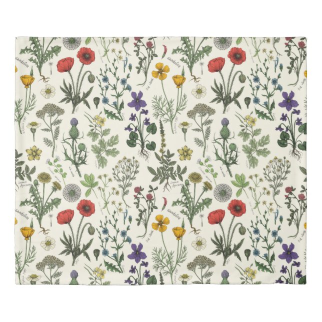 Wildflowers collage duvet cover (Front)