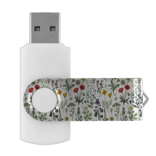 Wildflowers collage flash drive