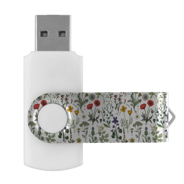 Wildflowers collage flash drive (Opened)