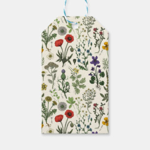 Wildflowers collage gift tags