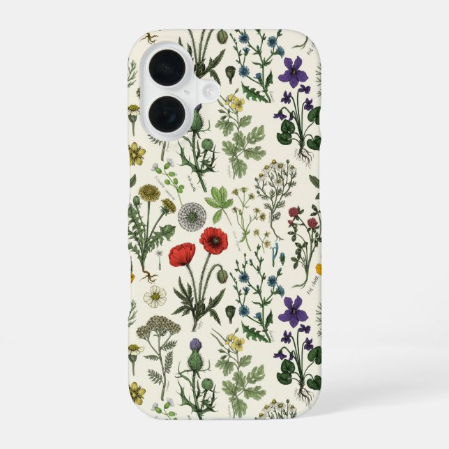 Wildflowers collage iPhone case (Back)