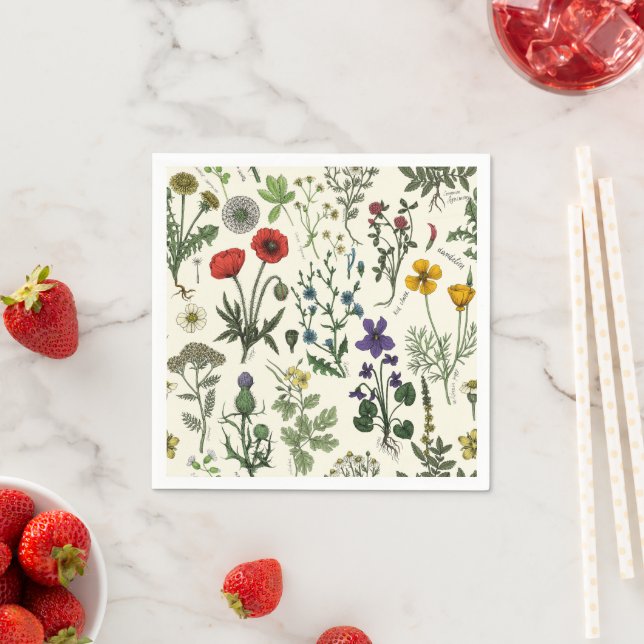 Wildflowers collage napkins (Insitu)
