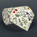 Wildflowers collage neck tie<br><div class="desc">Hand-drawn wildflowers in vintage botanical print style.</div>