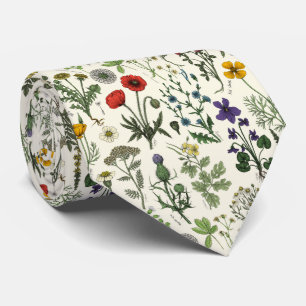 Wildflowers collage neck tie