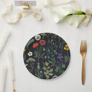 Wildflowers collage paper plates