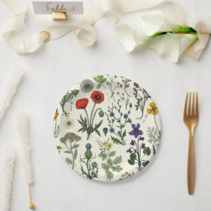 Wildflowers collage paper plates