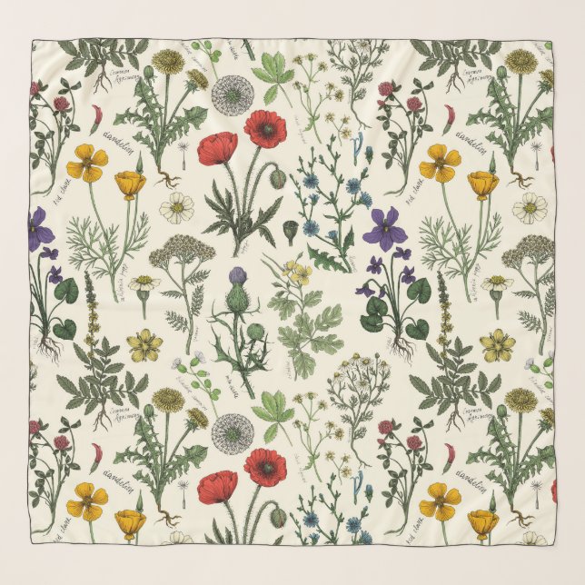 Wildflowers collage scarf (Front)